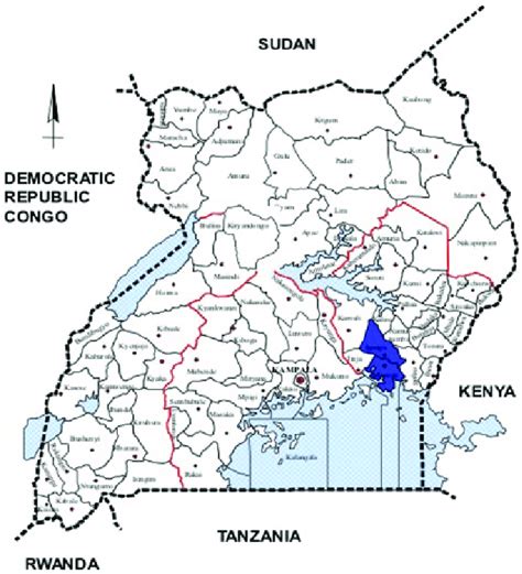 The Shaded Area Shows The Districts Where Iganga Mayuge Health And