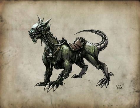 Giant Lizard Mount Fantasy Beasts Character Art Creature Art