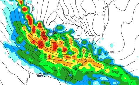 Baixa pressão que formará ciclone trará muita chuva temporais e vento