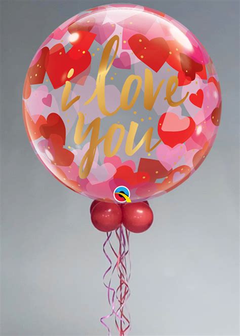 Valentines Day I Love You Bubble Helium Balloon With Collar [q20941 Inf