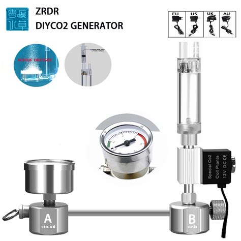 Zrdr Aqu Rio Diy Co2 Gerador Sistema Kit Gerador De Co2 Contador De