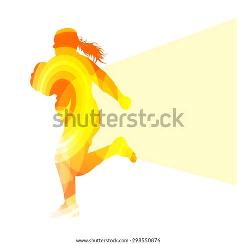 Rugby Woman Player Silhouette Vector Background Vector De Stock Libre