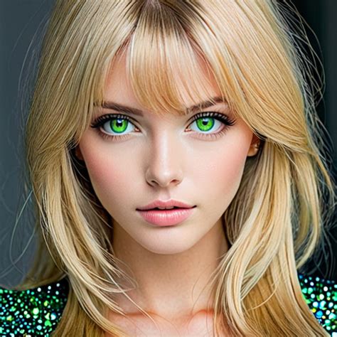 Personification Of Ai With Green Eyes Blonde Hair