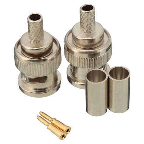 Sets Piece Bnc Male Rg Plug Crimp Connectors Z C Ebay