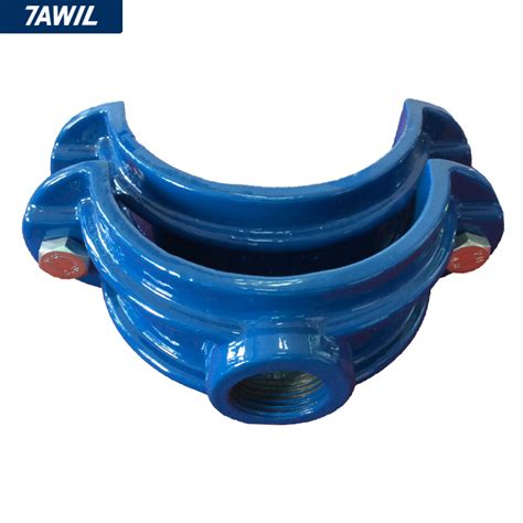 Ductile Cast Iron Metal Hot Tapping Saddle Clamp For Pvc Hdpe Pipe