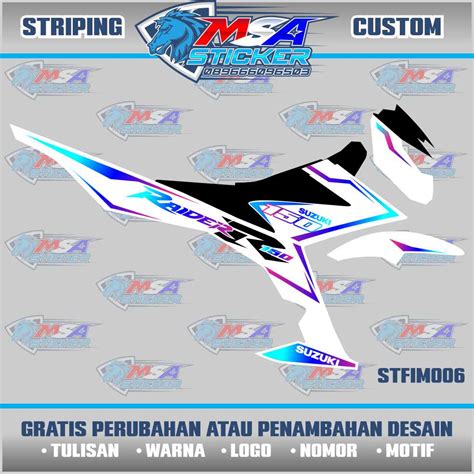 Jual STRIPING CUSTOM SUKA SUKA SUZUKI SATRIA FU INJEKSI STICKER VARIASI