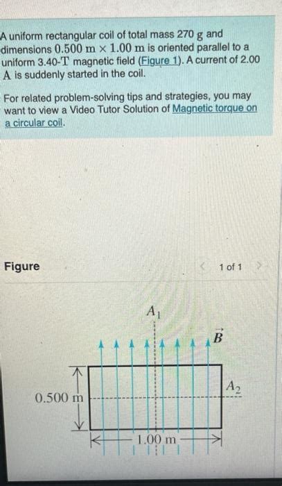 Solved A Uniform Rectangular Coil Of Total Mass G And Chegg