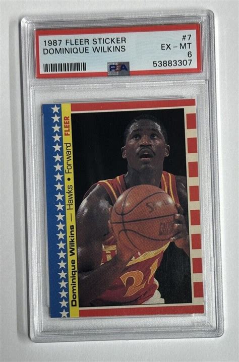 Fleer Sticker Dominique Wilkins Psa Ex Mt Ebay