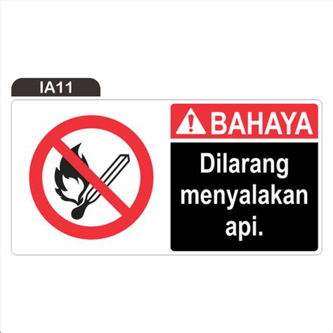 Jual RAMBU BAHAYA DILARANG MENYALAKAN API S 20x10 Cm Sticker Only