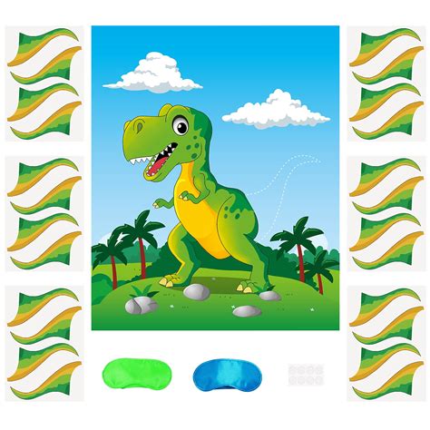 Buy Pin The Tail On The Dinosaur Game With 24PCS Dinosaur Tails