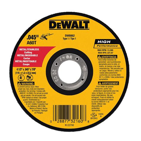 Disco Abrasivo Dewalt Ultra Delgado 4 1 2 Corte En Metal