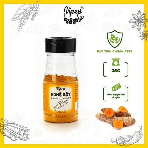 Nghệ Bột Tự Nhiên Vipep Hũ Nhựa 35g – GIA VỊ VIPEP