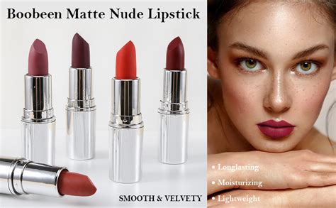 Amazon Boobeen Matte Nude Lipstick Lipcolor Long Lasting Nude Lip Stick Bold Velvety Lip