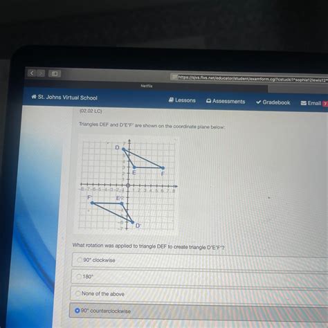 Triangles Def And D E F Are Shown On The Coordinate Plane Below D E F