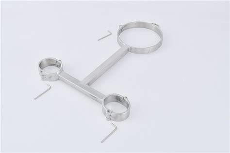 Screw Lock Stainless Steel Bondage Yoke Pillory Handcuffs Shackles