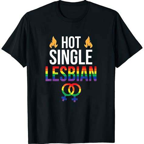 Womens Hot Single Lesbian Lgbt Gay Pride Rainbow T Shirt Black Small Walmart