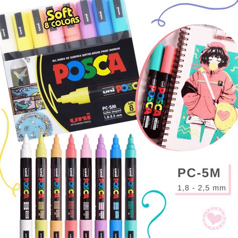 Uni POSCA Marcador PC 5M Soft Pack X 8 MUMI