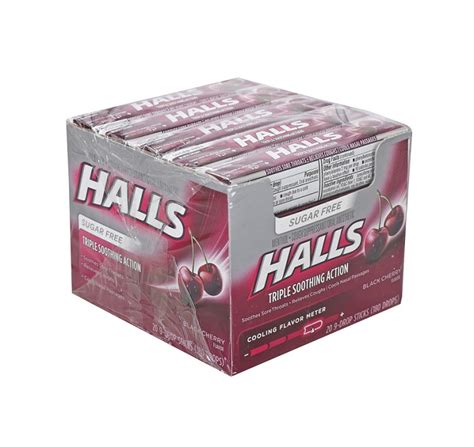 HALLS COUGH DROPS SUGAR FREE BLACKCHERRY 20ct - Cough Drops - Medicine - Texas Wholesale