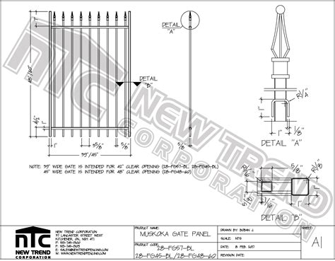 New Trend Fencing Ornamental Gate Drawings