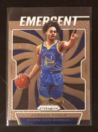 Jordan Poole 2019 20 Prizm RC Emergent Rookie Card Insert Warriors