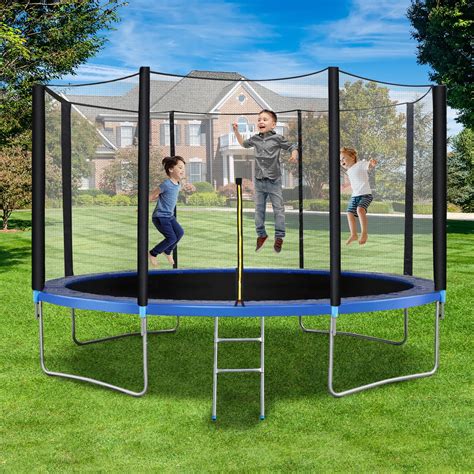 14 FT Trampoline for Kids Adults Max Weight 450 LBS with Recreation Trampoline Ladder ...