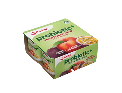 Anchor Probiotic Yoghurt Peach And Passionfruit 4x125g