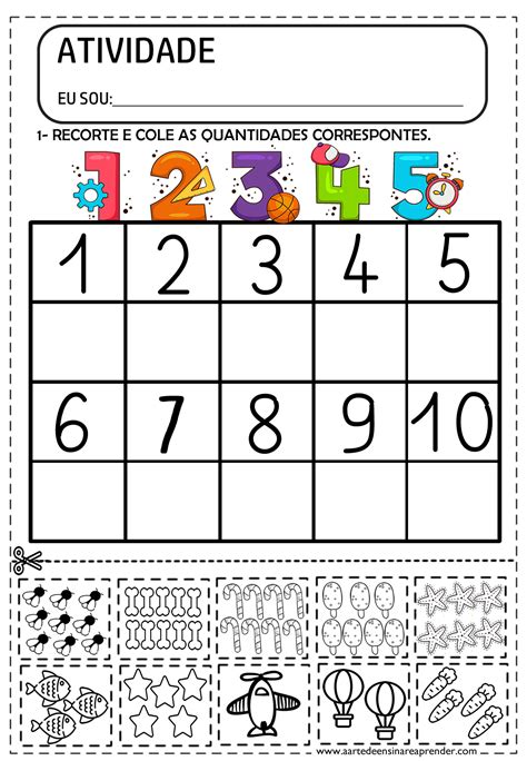 Atividade De Recorte E Colagem Com Numeros - A Arte de Ensinar e Aprender: Atividades recorte e colagem