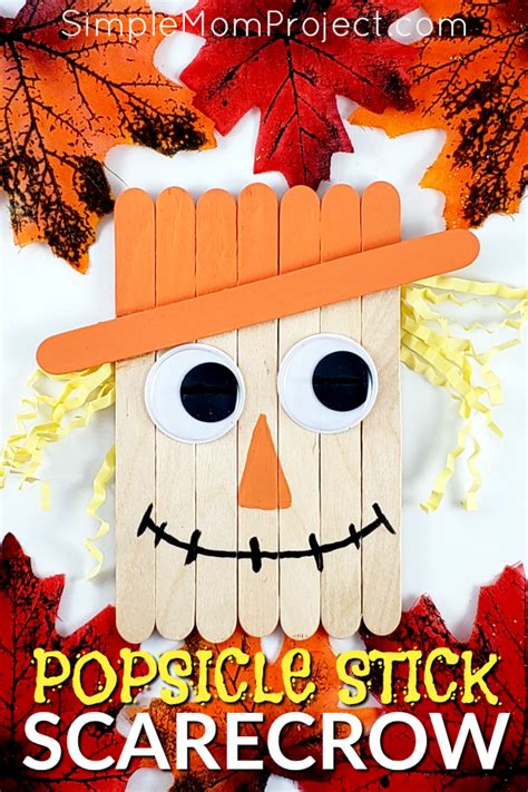 Easy Popsicle Stick Scarecrow Craft Tutorial Simple Mom Project