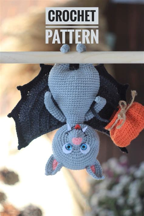 Cute Bat Crochet Pattern With Pumpkin Basket