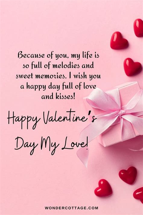 Valentine S Day Message With Pink Bow And Red Hearts On Pink Background