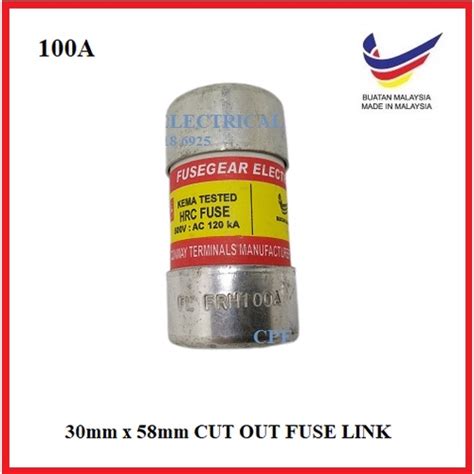 Fusegear A Hrc Fuse Link Cut Out Fuse Shopee Malaysia