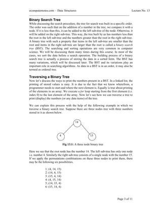 Computer Notes Binary Search Tree Pdf