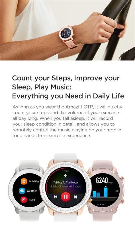 Глобальная версия, Новые смарт-часы Amazfit GTR 42 мм, 5ATM, умные часы ...