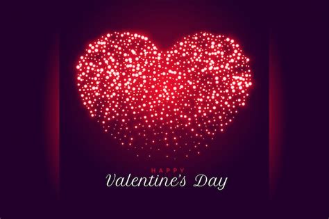 Free Vector Creative Sparkle Heart Valentines Day Greeting Card