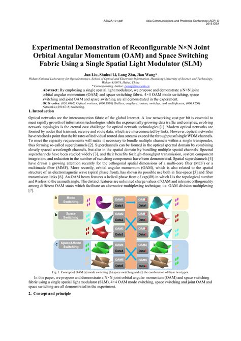 PDF Experimental Demonstration Of Reconfigurable NN Joint Orbital