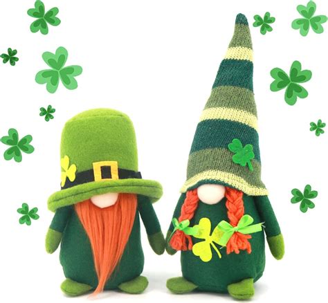 St Patricks Day Gnome Doll Irish Clover Elf Green Plush Toy China