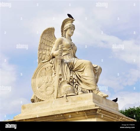 Statue, goddess of victory Nike on Alexandre III Bridge, Paris, Ile de ...