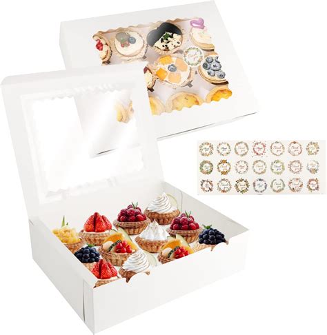 Ewtshop Cupcakeboxen St Ck Aus Kraftpapier Mit Sichtfenster