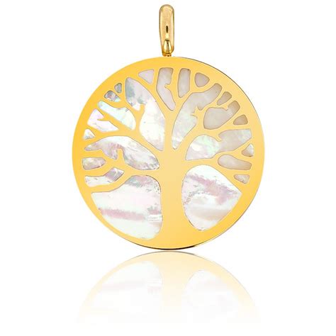 Médaille Arbre de Vie Nacre et Or Jaune Vandona Ocarat