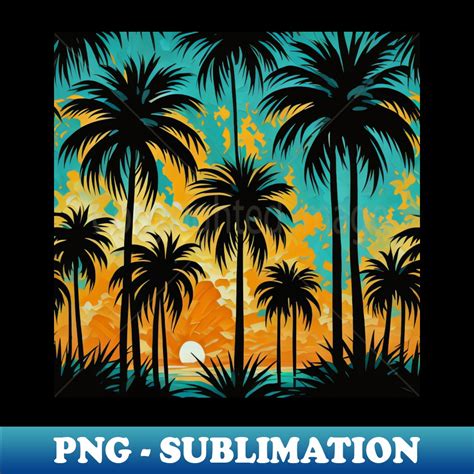 Beach Sunset Palm Tree Silhouette Background Pattern Trend Inspire