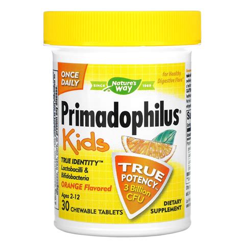 Nature's Way, Primadophilus, Kids, Age 2-12, Orange, 3 Billion CFU, 30 ...