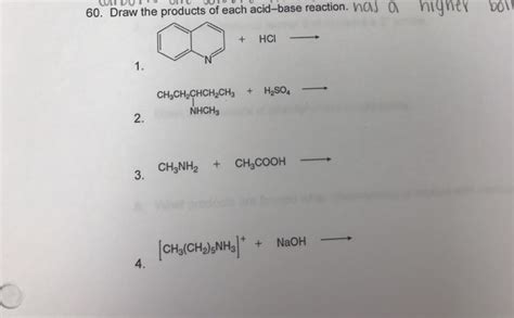 Solved 60 Draw The Products Of Each Acid Base Reaction Na Chegg