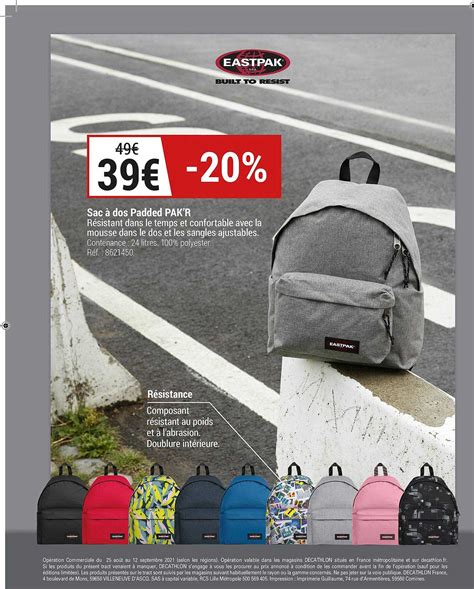 Promo Sac à Dos Padded Pak r Eastpak chez Decathlon iCatalogue fr