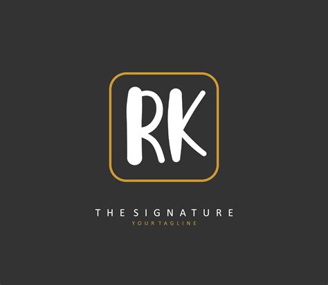 R K Rk Initial Letter Handwriting And Signature Logo A Concept