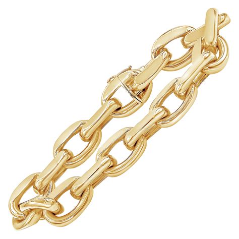 Cartier 18 Karat Yellow Gold Diamond Oval Link Bracelet At 1stDibs