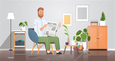 Premium Vector Man Holding Newspaper Reading Daily News Press Mass Media Concept Businessman