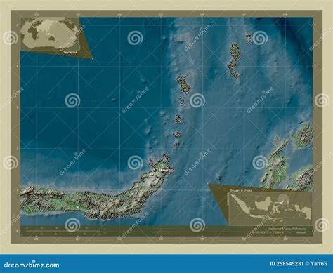 Sulawesi Utara Indonesia Wiki Labelled Points Of Cities Stock Image