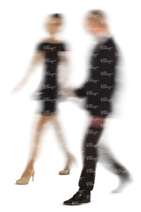 Cut Out Motion Blur Image Of A Man And Woman Walking Vishopper