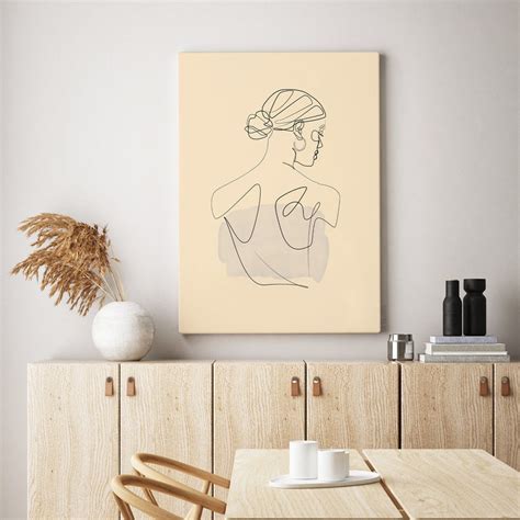 Female Nude Single Line Art One Line Drawing Printable Wall Etsy