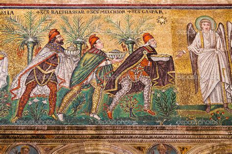 Mosaic the three magi in Sant Apollinare Nuovo in Ravenna — Stock Photo ...